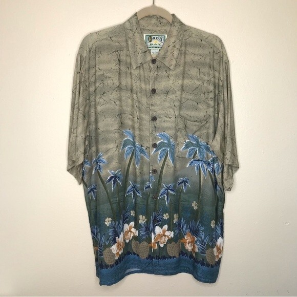 Vintage Hana Bay Hawaiian Shirt Short Sleeve Rayon Button Front Mens Size Large - Picture 12 of 12